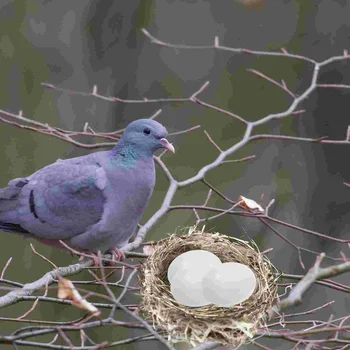 10шт Птичьих яиц Искусственные яйца попугаев Инкубационные яйца Имитация яиц, чтобы прекратить откладку яиц Принадлежности для птиц