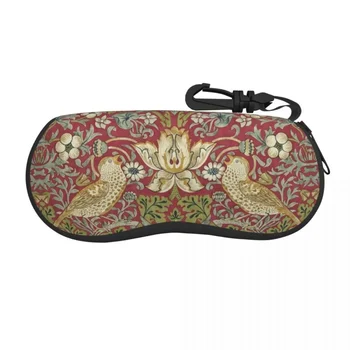 Защитные чехлы для очков William Morris Strawberry Thief Red Shell, милый футляр для солнцезащитных очков, сумка для очков с цветочным текстильным рисунком.
