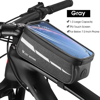 Велосипедная сумка объемом 1 л, светоотражающая Велосипедная рама, Передняя Труба, Сумка для мобильного телефона с сенсорным экраном, Велосипедная сумка, Аксессуары для шоссейных велосипедов