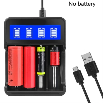 USB 4 слота LED для 18650 26650 16340 14500 10440 18500 аккумуляторных батарей NiMH/NiCd AA/AAA челнока