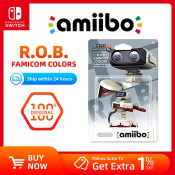 Nintendo Amiibo - Super Smash Bros. Серия - R.O.B. (цвета Famicom) - для игровой консоли Nintendo Switch Модель взаимодействия с игрой