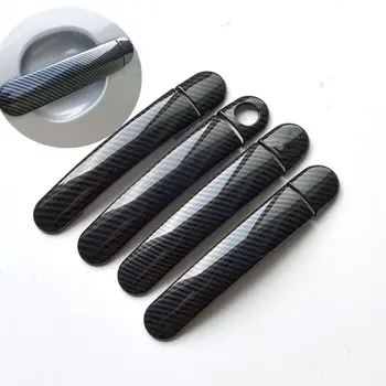 Для Skoda Citigo 2011-2017 чехлы для автомобильных дверных ручек из хромированного углеродного волокна, автомобильные аксессуары, наклейки для укладки