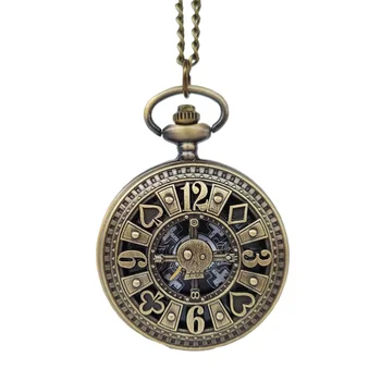 (1182) 12 шт./лот Винтажные карманные часы с покерным номером в стиле стимпанк, ожерелье-цепочка, подарок, бесплатная доставка оптом
