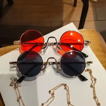 Ретро круг, маленькие круглые солнцезащитные очки для женщин и мужчин, металлические солнцезащитные очки в стиле хиппи с защитой UV400, очки для путешествий для панк-вечеринок.