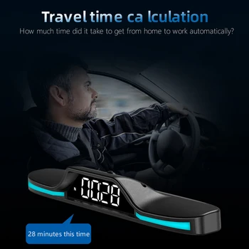 Электронный головной дисплей Светодиодный дисплей Smart Car Speedometer Часы Автомобильный GPS Детектор скорости Охранная сигнализация Smart Head Up Display