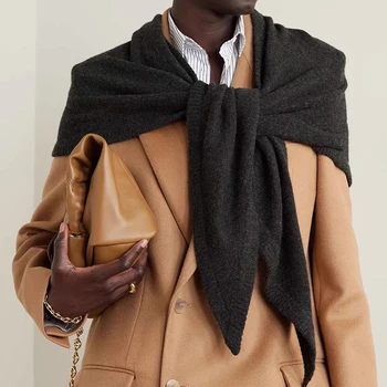 Роскошный брендовый дизайн, вязаный шарф из 100% шерсти, треугольная шаль большого размера, сохраняющая тепло, зимняя накидка, изысканные подарки