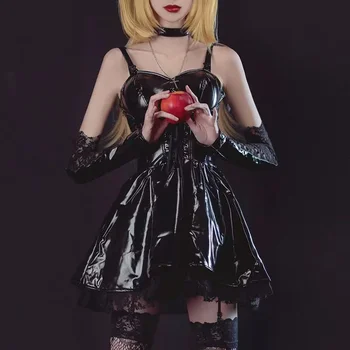 Костюмы для косплея из аниме Death Note, Миса Амане, сексуальное платье из искусственной кожи, униформа, костюмы на Хэллоуин для женщин, Vestido