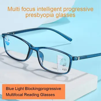 Квадратные очки, блокирующие синие лучи, Мультифокальные очки для чтения с защитой от синего света, Оптические очки для мужчин, женщин, офиса
