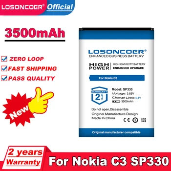 LOSONCOER Новый Аккумулятор SP330 3500mAh Для Nokia C3 TA-1258