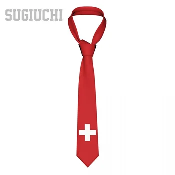Флаг Швейцарии, Швейцарская страна, Мужчины, Женщины, галстуки, Повседневные костюмы с клетчатым галстуком, Тонкие Свадебные Вечерние Деловые галстуки Gravatas
