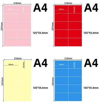 5 Листов Самоклеящейся бумаги для наклеек формата А4 для струйного принтера красочная наклейка формата А4 для печати, наклейка для штамповки формата А4