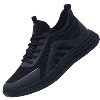Черные мужские кроссовки для бега 2023, Осенние новые кроссовки на мягкой подошве, повседневная обувь для фитнеса, прогулок, бега трусцой, Модная спортивная обувь