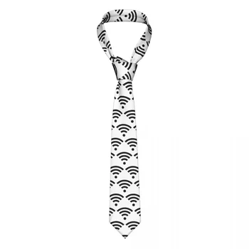 Сигнальный галстук Wi-Fi Wi-Fi Галстуки с 3D принтом, свадебный галстук, узкий, шириной 8 см