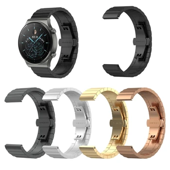 Подходит для huawei Watch-GT Runner Прочный Устойчивый К Поту Регулируемый Металлический браслет Из Нержавеющей Стали Smart Watch Band Ремешок P0RC