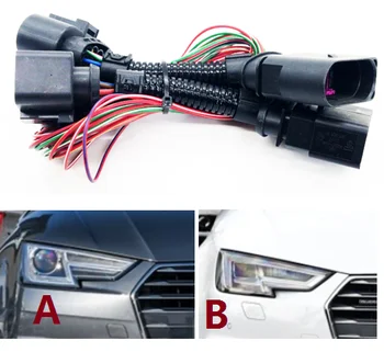 HID светодиодные фары, соединительный жгут проводов, матричный адаптер для фар Audi A4/B9, линия преобразования фар
