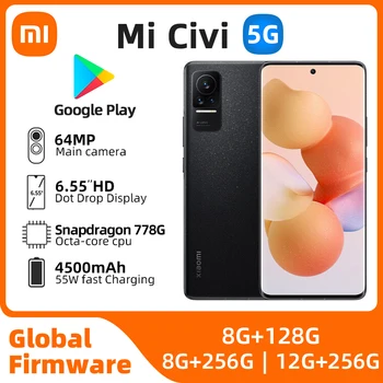 Xiaomi CIVI Android 5G разблокирован, 6,55 дюйма, 12 ГБ оперативной памяти, 256 ГБ, все цвета в хорошем состоянии, оригинальный подержанный телефон