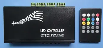 музыкальный контроллер с ИК-подсветкой на 20 клавиш, вход DC12-24V, максимальная мощность 216 Вт, 9 каналов