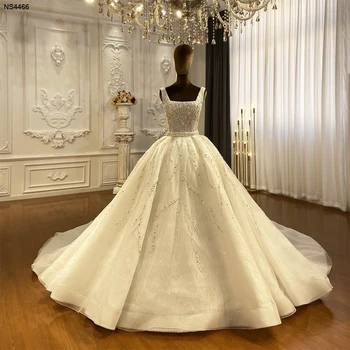 Свадебное платье на бретелях из модных хрустальных бусин NS4466