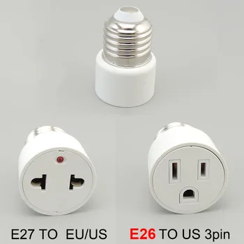 Лампа накаливания E27 Обычная для штепсельной вилки США/ЕС Лампа накаливания E26 Цокольный светильник Адаптер для розетки конвертер K5