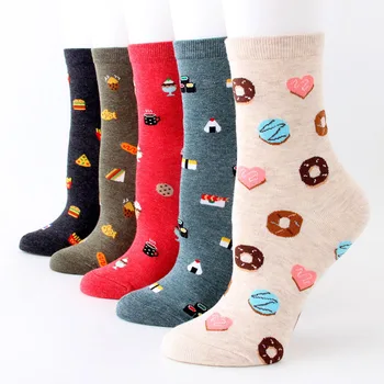 Мультяшные женские носки, креативный жаккардовый хлеб, изысканная индивидуальность, хит продаж, хлопчатобумажные носки для взрослых мужчин и женщин