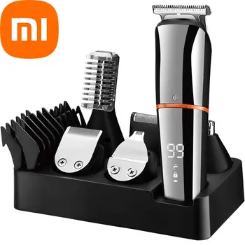 Машинка для стрижки волос Xiaomi, полностью моющаяся, 6 в 1, электробритва, нож для носа, масляная головка, электрическая машинка для стрижки волос
