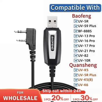 USB-кабель для программирования с компакт-диском для Baofeng UV-5R 82 888S UV-S9PLUS UV-13 16 17 21 Портативная рация Pro Quansheng UV-K5 5R Plus