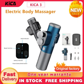 Профессиональный тренажер для мышц KICA 3 Double Head, электрический массажер для тела, глубокий высокочастотный ударный массажер