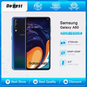 Samsung Galaxy A60 A6060 4G Мобильный Телефон с двумя SIM-картами 6,3 