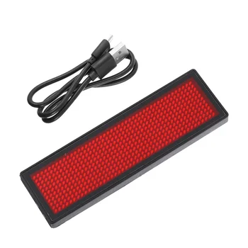 Светодиодный именной значок, красная вывеска с прокруткой по USB, цифровая вывеска для ресторана KTV, выставки, ночного клуба, отеля Red