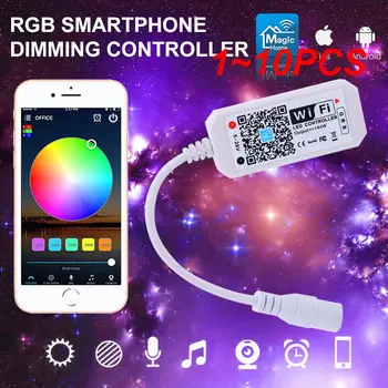 1-10 шт., 16 миллионов цветов, Wifi RGB / RGBW LED контроллер, управление смартфоном, музыка и режим таймера, домашний мини wifi led rgb