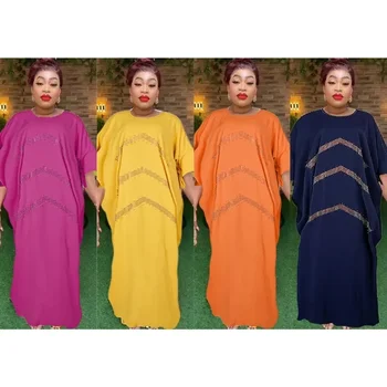 2024 Африканские Платья для Женщин Традиционная Африканская Одежда Дашики Анкара Наряды Платье Абайя Халат Мусульманский Кафтан Макси Длинное Платье