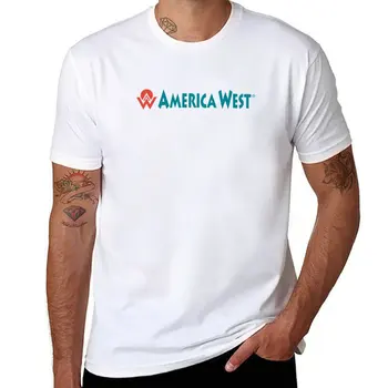 Новая футболка с винтажным логотипом America West Airlines, футболки оверсайз, черные футболки, футболки с аниме, спортивные рубашки, мужские