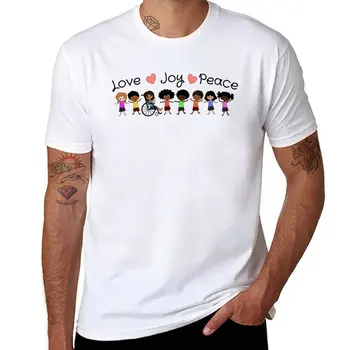 Новая любовь, Радость, Мир, милая детская футболка, однотонная футболка, мужские футболки