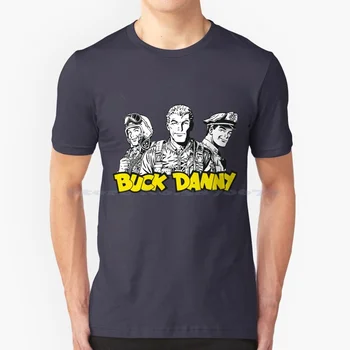 Футболка Buck Danny из 100% хлопка, Футболка Buck Danny Franco Hubinon Бельгийской серии комиксов Charlier Militar Flying Sidekick Navy United