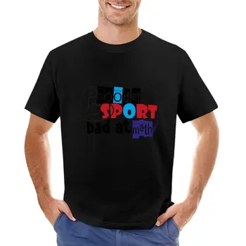 Хорош в спорте, плох в математике, Забавная футболка по математике, черные футболки, однотонная футболка, мужская футболка