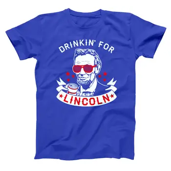 Мужская футболка Drinkin For Lincoln Funny 4Th July Party Drinking Royal Blue Basic, базовая мужская футболка