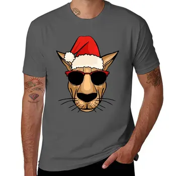 Милая австралийская рождественская футболка с кенгуру, топы, футболки, мужские футболки