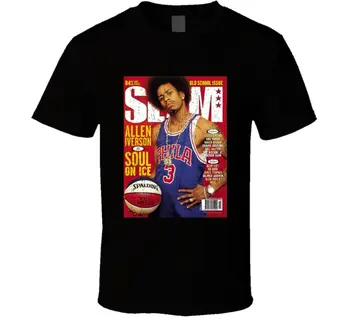 Футболка популярного баскетбольного журнала Slam Magazine № 32 Аллена Айверсона в гранжевом стиле