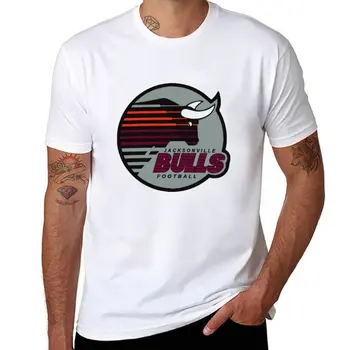 Новая футболка Jacksonville BullsUnited States Football League (USFL) с винтажным логотипом, футболки для спортивных болельщиков, спортивная рубашка, мужская одежда