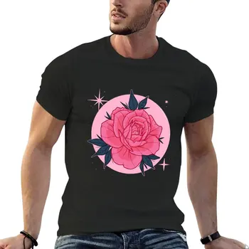 Новая футболка с изображением розовой розы, рубашка с животным принтом для мальчиков, топы больших размеров, одежда в стиле хиппи, топы, футболки для мужчин