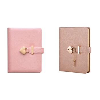 2 шт кодовый замок в форме сердца, ежедневник с ключом, личные органайзеры, секретный блокнот в подарок-розовый и шампанское