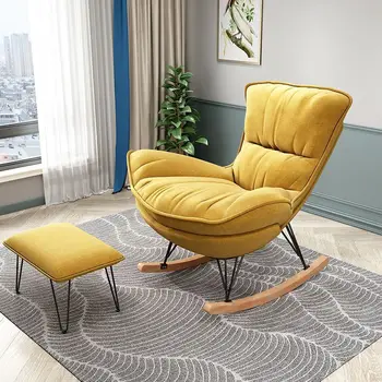 Скандинавское кресло-качалка, кресло с откидной спинкой для ленивого отдыха, легкое роскошное кресло-качалка для дома, гостиная, дневной сон, балкон, односпальный диван-чай