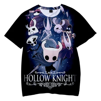 детские футболки с 3D принтом аниме Hollow Knight, Модные Летние Футболки с коротким рукавом для мальчиков и девочек, Модные Уличные топы Оверсайз