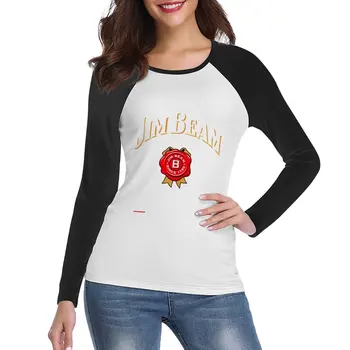Классическая футболка Jim Beam Classic, футболка с длинным рукавом, футболки оверсайз, милые топы, одежда для женщин
