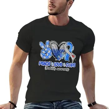 Футболка Peace Love Cure Diabetes Awareness, футболки с аниме на заказ, мужские однотонные футболки