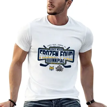 Хоккейная футболка Quinnipiac Bobcas Frozen Four, летняя одежда, милые топы, футболка с графикой, черная футболка, мужские футболки для больших и высоких