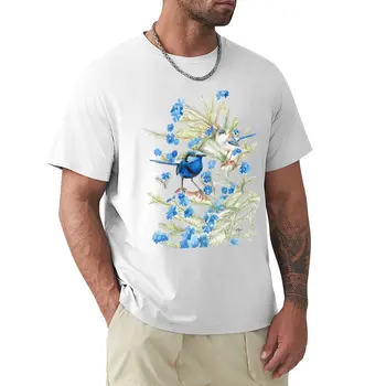 Великолепная футболка Wren & Leschenaultia, одежда в стиле хиппи для мальчика, Блузка, футболки для мужчин с тяжелым весом