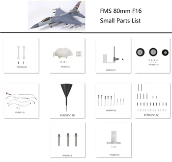 Мелкие детали, светодиодные винтовые толкатели Пито или колеса для FMS модели 80 мм F16 RC Plane Hobby FMS80F16