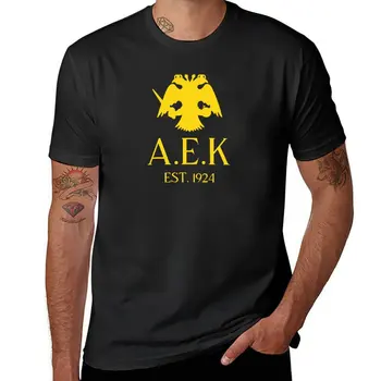 Новая футболка AEK, черные футболки, быстросохнущие футболки, мужские футболки