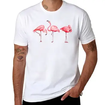Новый узор фламинго - Синяя футболка для мальчиков, футболка с животным принтом, графическая футболка, спортивная рубашка, спортивные рубашки, мужские
